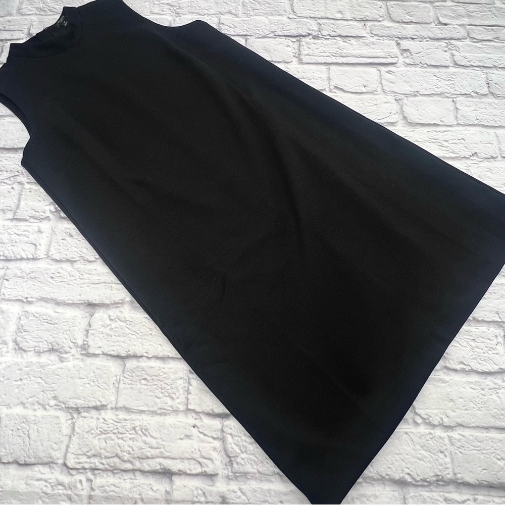 Ann Taylor Petite Black Sleeveless Midi Dress Size 12P Sheath Office Casual
